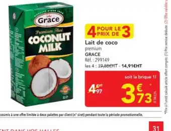 METRO GRACE Lait de coco offre