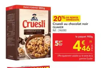 METRO QUAKER Cruesli au chocolat noir offre