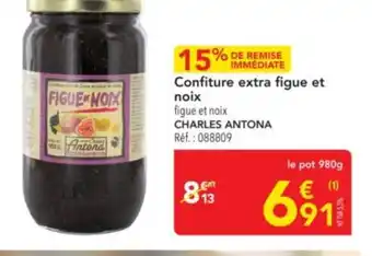 METRO CHARLES ANTONA Confiture extra figue et noix offre