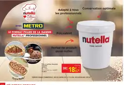 METRO NUTELLA Pâte à tartiner chocolat noisette offre
