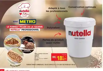 METRO NUTELLA Pâte à tartiner chocolat noisette offre