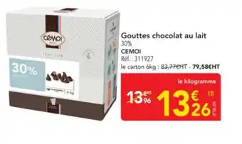METRO CEMOI Gouttes chocolat au lait offre