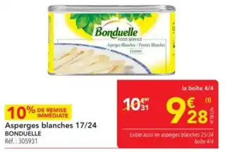 METRO BONDUELLE Asperges blanches offre