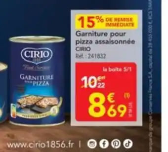 METRO CIRIO Garniture pour pizza assaisonnée offre
