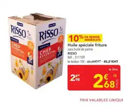 METRO RISSO Huile spéciale friture offre