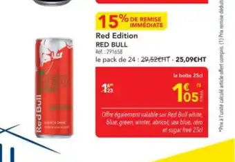 METRO RED BULL Red Edition offre
