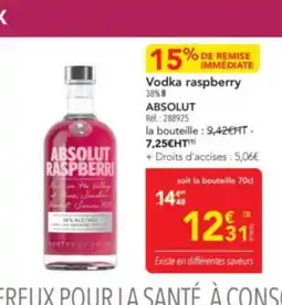 METRO ABSOLUT Vodka raspberry offre
