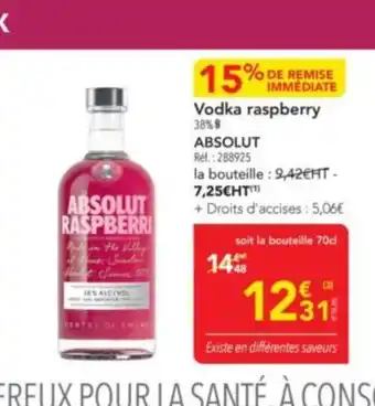 METRO ABSOLUT Vodka raspberry offre