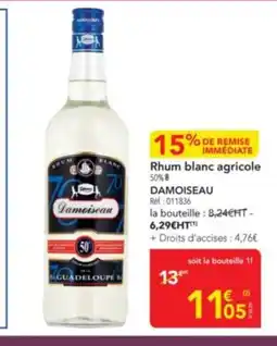 METRO DAMOISEAU Rhum blanc agricole offre