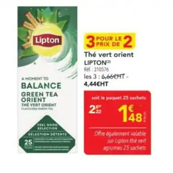 METRO LIPTON Thé vert orient offre