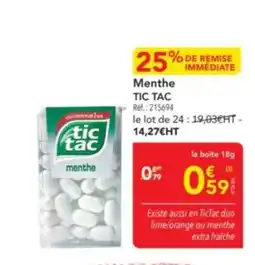 METRO TIC TAC Menthe offre
