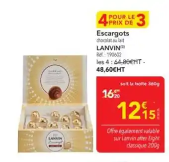 METRO LANVIN Escargots offre