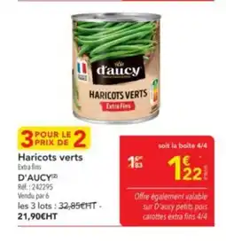 METRO D'AUCY Haricots verts offre