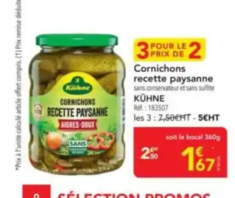 METRO KÜHNE Cornichons recette paysanne offre