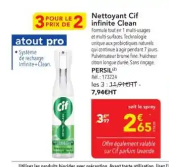 METRO PERSIL Nettoyant Cif infinite Clean offre