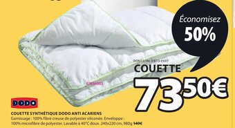 JYSK Couette Synthètique Dodo Anti Acariens offre
