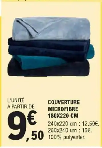 E.Leclerc Couverture Microfibre 180x220 cm offre