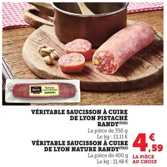 Bi1 Véritable saucisson à cuire de lyon pistaché randy offre