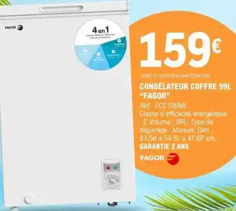 E.Leclerc CONGÉLATEUR COFFRE 99L 'FAGOR' offre