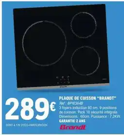 E.Leclerc PLAQUE DE CUISSON “BRANDT” offre