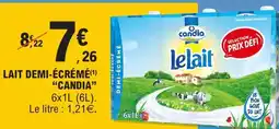 E.Leclerc Lait Demi-Écrémé 'Candia' offre