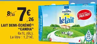 E.Leclerc Lait Demi-Écrémé 'Candia' offre