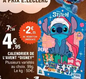 E.Leclerc CALENDRIER DE L'AVENT “DISNEY” offre
