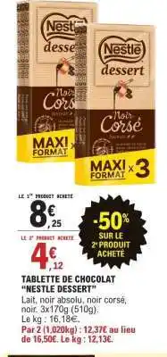 E.Leclerc Tablette de Chocolat 'Nestlé Dessert' offre