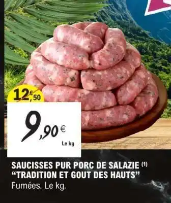 E.Leclerc SAUCISSES PUR PORC DE SALAZIE offre