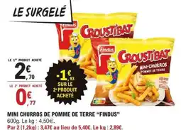 E.Leclerc MINI CHURROS DE POMME DE TERRE “FINDUS” offre