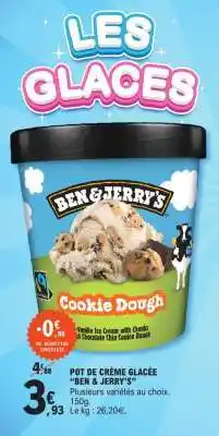 E.Leclerc POT DE CRÈME GLACÉE “BEN & JERRY’S” offre