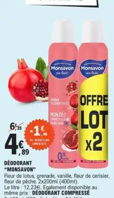 E.Leclerc Déodorant MONSAVON offre