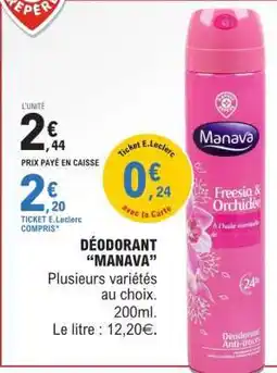 E.Leclerc DÉODORANT “MANAVA” offre