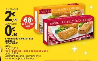 E.Leclerc 8 FEUILLETÉS CHARCUTIERS SURGELÉS VITACUIRE offre