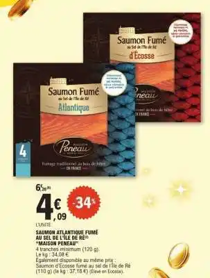 E.Leclerc Saumon Atlantique Fumé au Sel de l'Ile de Ré offre