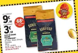 E.Leclerc CAFÉ EN GRAINS ORIGINE 'LE BONIFIEUR' offre