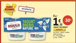 E.Leclerc YAOURT PUR BREBIS BASKALIA offre