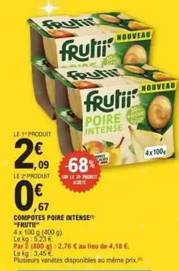E.Leclerc COMPOTES POIRE INTENSE FRUTII offre