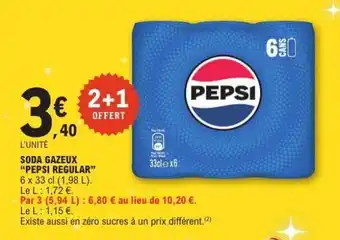 E.Leclerc Soda Gazeux 'Pepsi Regular' offre