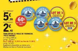E.Leclerc THON ENTIER À L'HUILE DE TOURNESOL PETIT NAVIRE offre