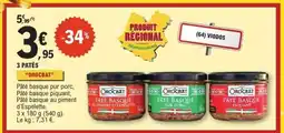 E.Leclerc 3 PÂTÉS OROCBAT offre