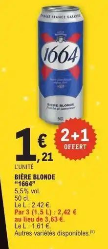 E.Leclerc Bière Blonde 1664 offre