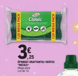 E.Leclerc ÉPONGES GRATTANTES VERTES “NICOLS” offre