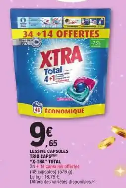 E.Leclerc LESSIVE CAPSULES TRIO CAPS X-TRA TOTAL offre