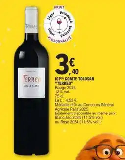 E.Leclerc IGP Comté Tolosan Terreo offre