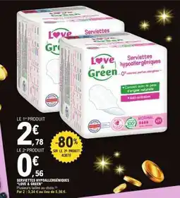 E.Leclerc SERVIETTES HYPOALLERGÉNIQUES LOVE & GREEN offre