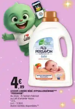 E.Leclerc LESSIVE LIQUIDE BÉBÉ HYPOALLERGÉNIQUE offre
