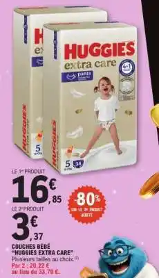 E.Leclerc COUCHES BÉBÉ “HUGGIES EXTRA CARE” offre