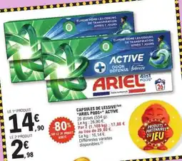 E.Leclerc CAPSULES DE LESSIVE ARIEL PODS ACTIVE offre