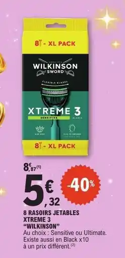 E.Leclerc 8 RASOIRS JETABLES XTREME 3 WILKINSON offre
